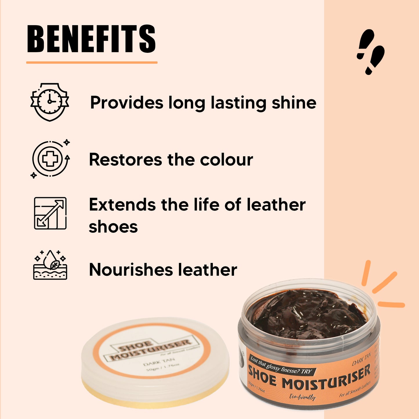 Shoe Mistri Shoe Moisturiser Cream (Dark Tan)- Suitable for Soft Leathers