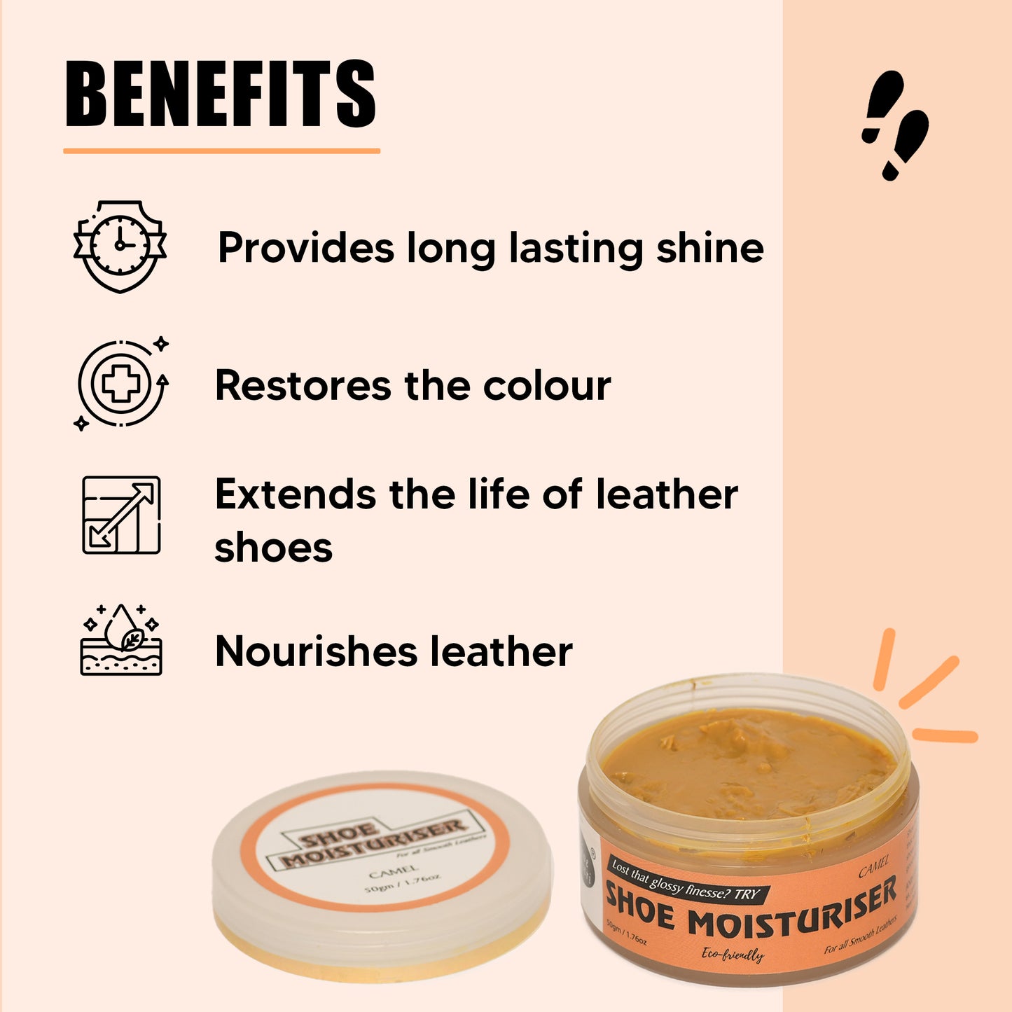 Shoe Mistri Shoe Moisturiser (Camel) - Suitable for Soft Leathers