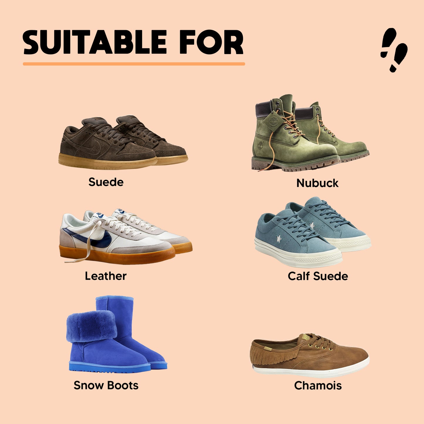 Shoe Mistri Premium Suede Care Combo Of Suede Brush with Suede Eraser | Suitable for Cleaning Suede & Nubuck Boots