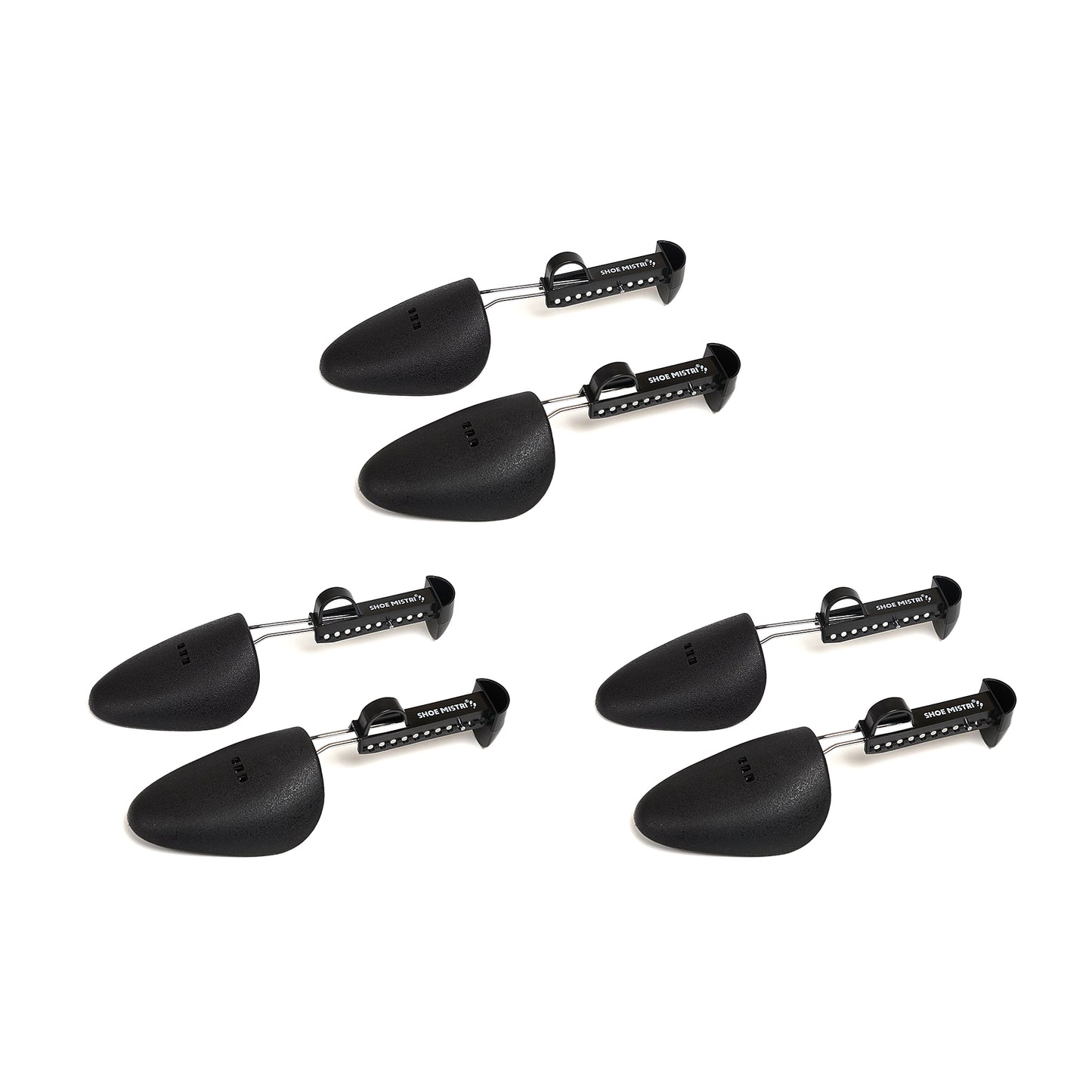 Shoe Mistri Premium Adjustable Shoe Trees for Sneakers, Shoes & Boots | Shaping and Crease Prevention (Black)