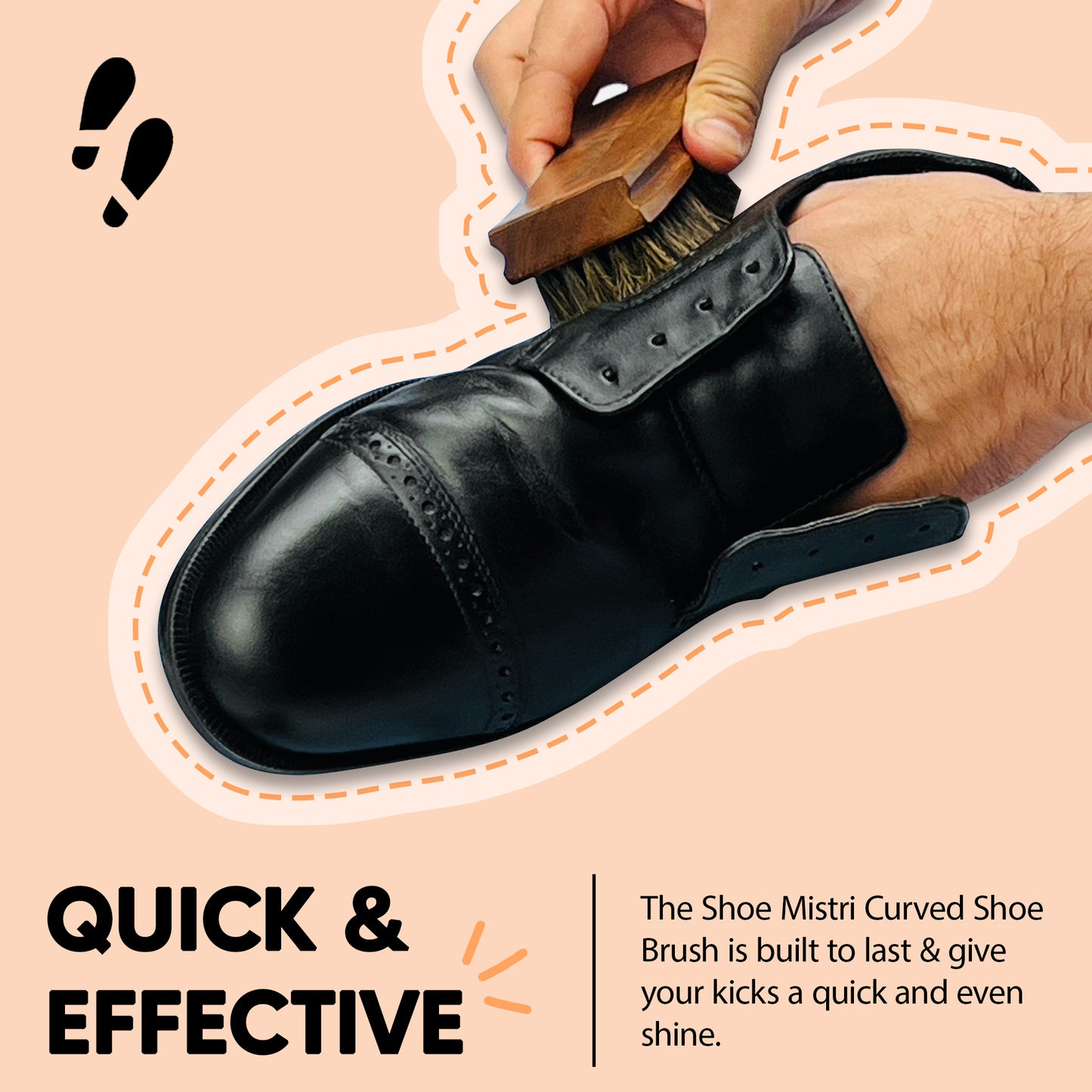 Shoe Mistri handcrafted Curved Horse Hair Brush(Large)