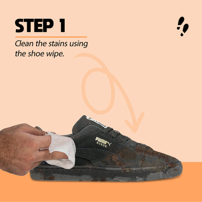Shoe Mistri Shoe Cleaner (2 Wipes) and Black Renovator