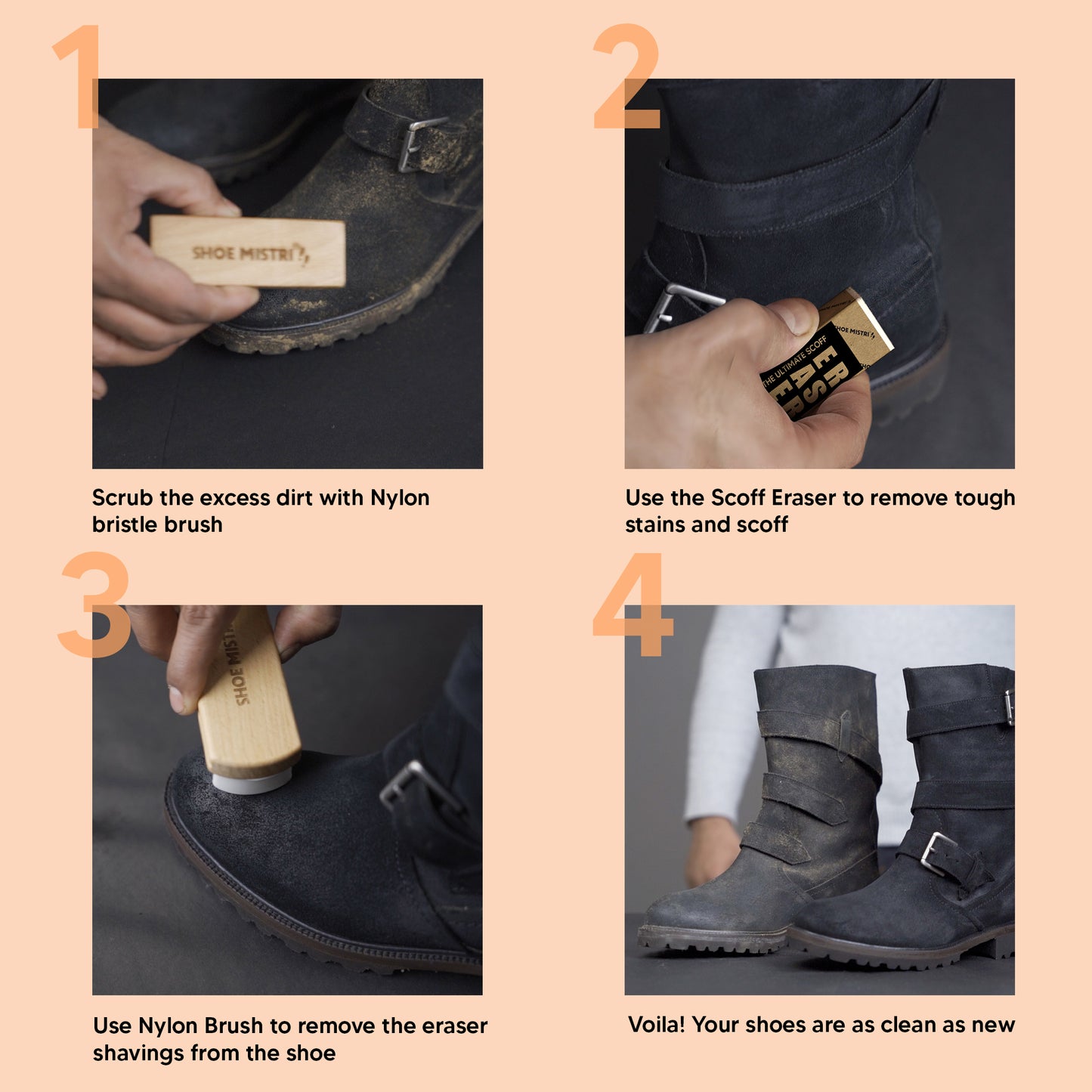 Shoe Mistri Shoe Brush Suitable for Polishing (Suede Brush)