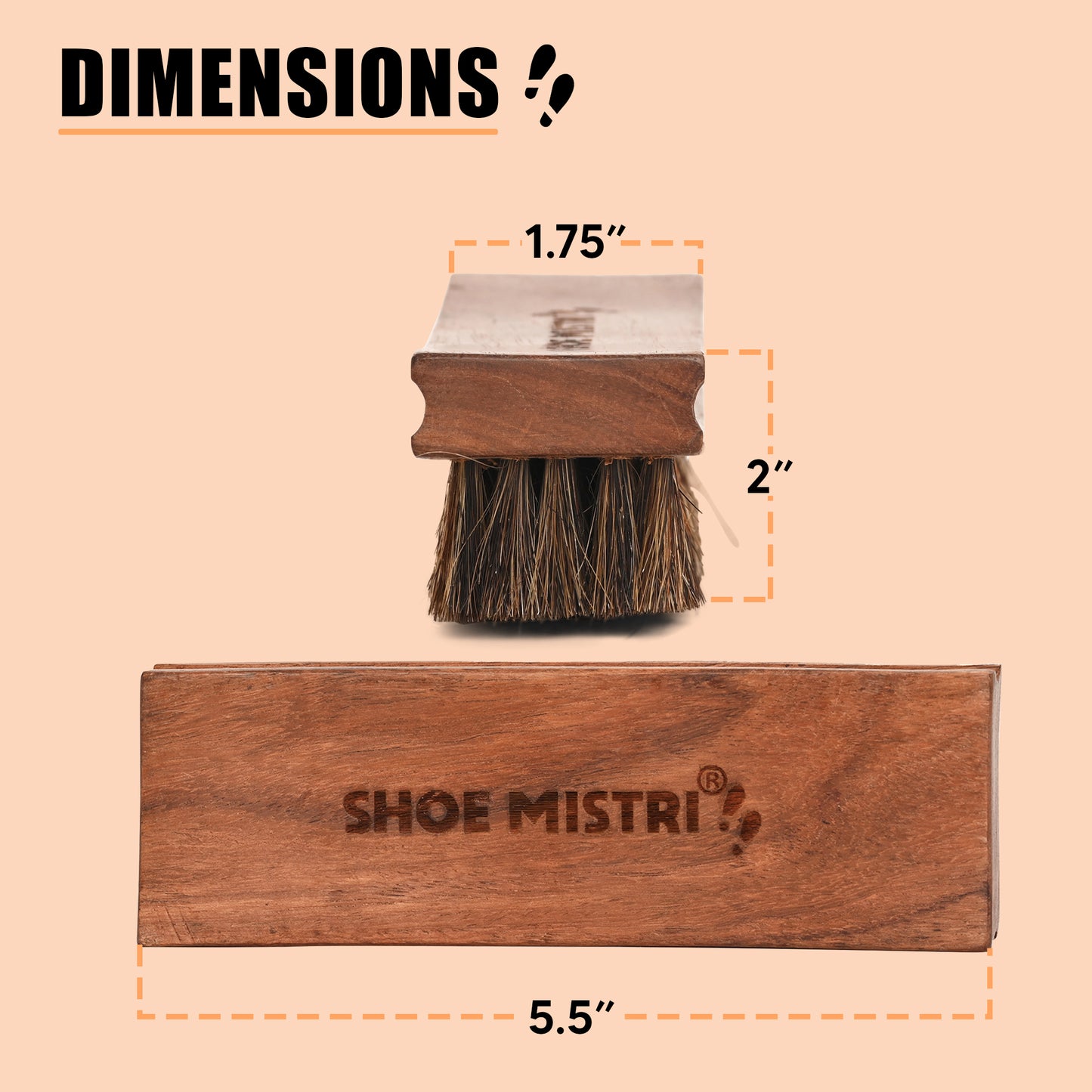 Shoe Mistri handcrafted Curved Horse Hair Brush(Large)