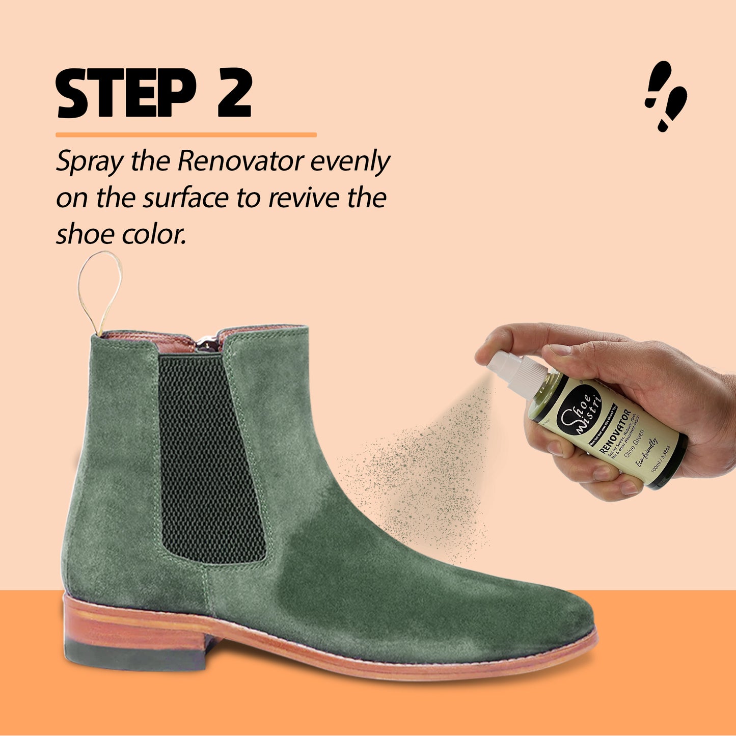 Shoe Mistri Shoe Cleaner (2 Wipes) and Olive Green Renovator