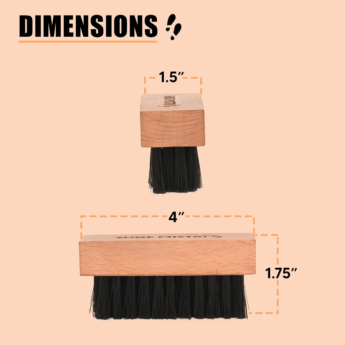 Shoe Mistri Hand Made Nylon Bristles Shoe Brush for Cleaning, Foaming & Scrubbing Shoe Cleaner on Sneakers and Other Footwear