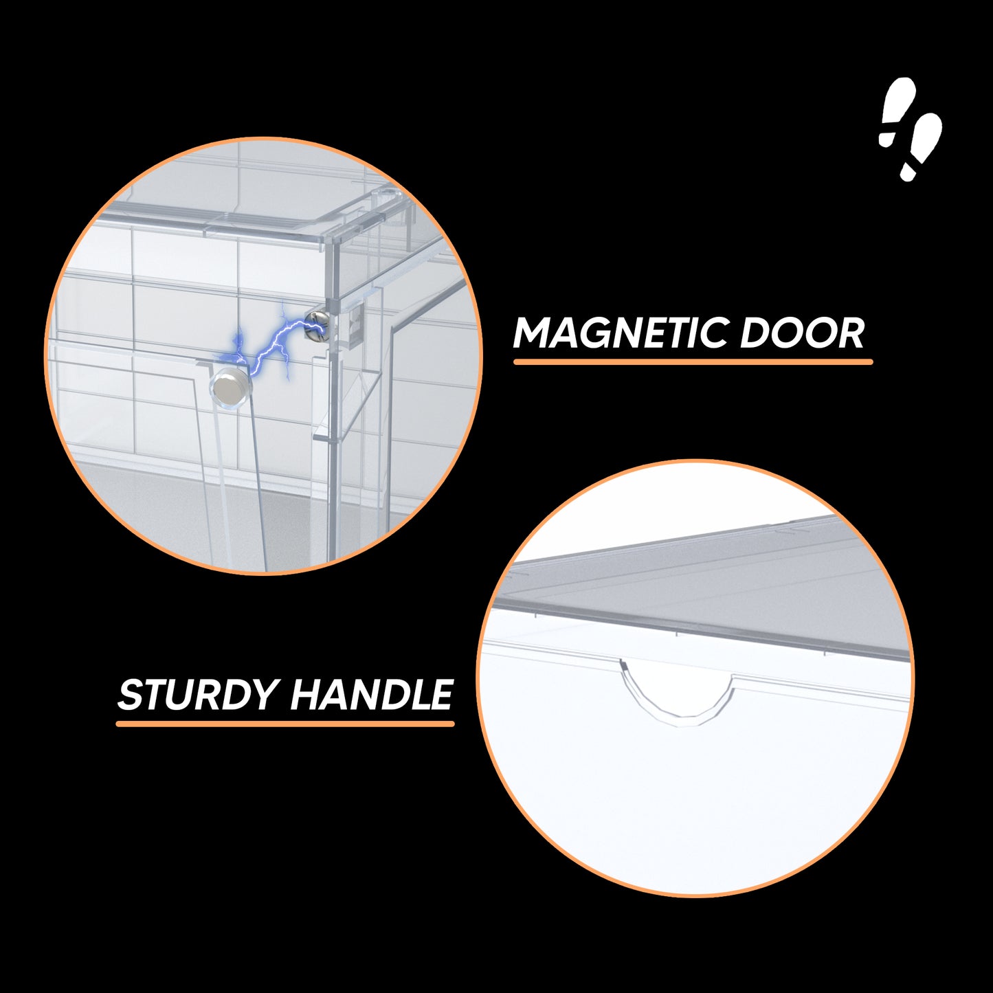Shoe Mistri Shoe Crates for Sneakers | Plastic Stackable Shoe Box with Clear Door | Multipurpose Foldable Shoe Organizer