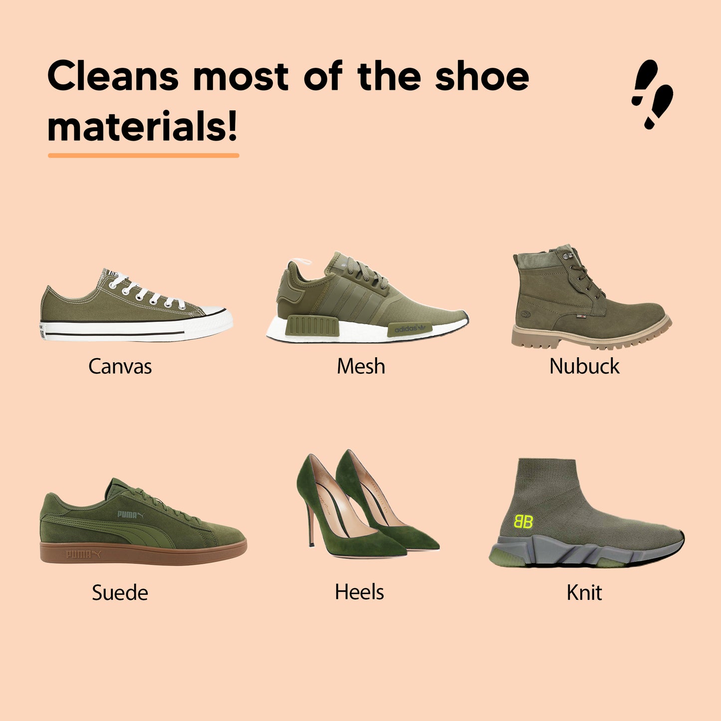 Shoe Mistri Shoe Cleaner (2 Wipes) and Olive Green Renovator
