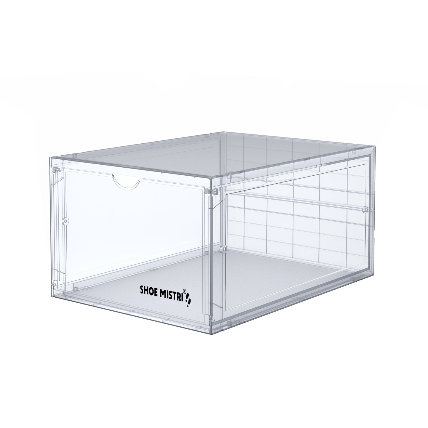 Shoe Mistri Shoe Crates for Sneakers | Plastic Stackable Shoe Box with Clear Door | Multipurpose Foldable Shoe Organizer