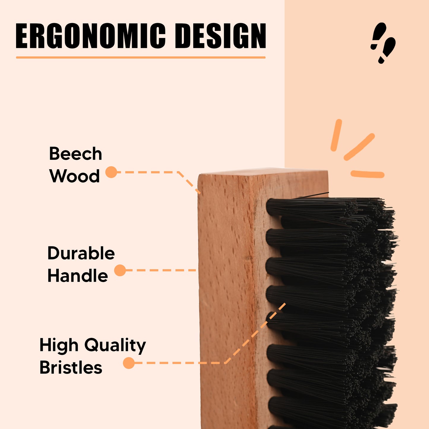 Shoe Mistri Hand Made Nylon Bristles Shoe Brush for Cleaning, Foaming & Scrubbing Shoe Cleaner on Sneakers and Other Footwear