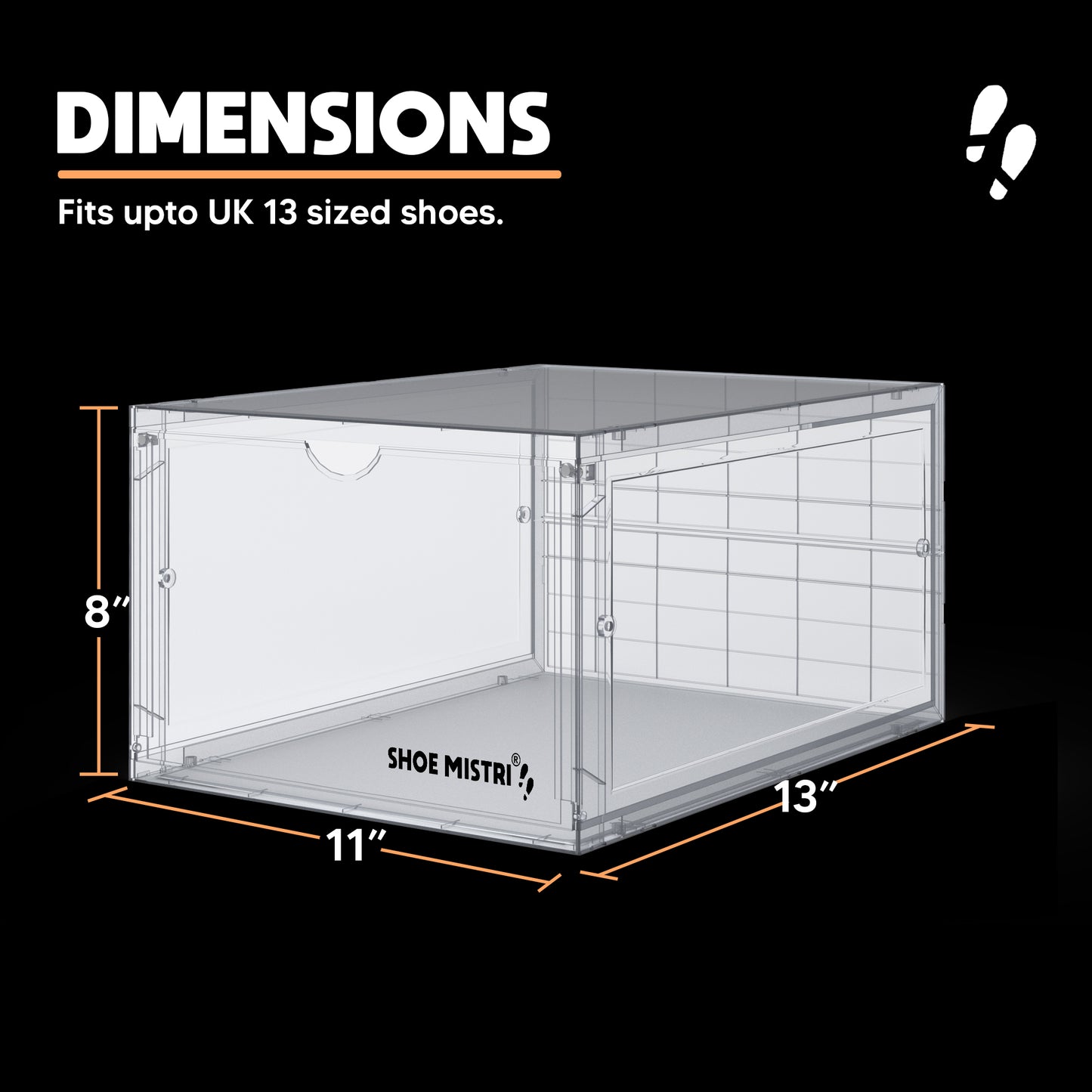 Shoe Mistri Shoe Crates for Sneakers | Plastic Stackable Shoe Box with Clear Door | Multipurpose Foldable Shoe Organizer