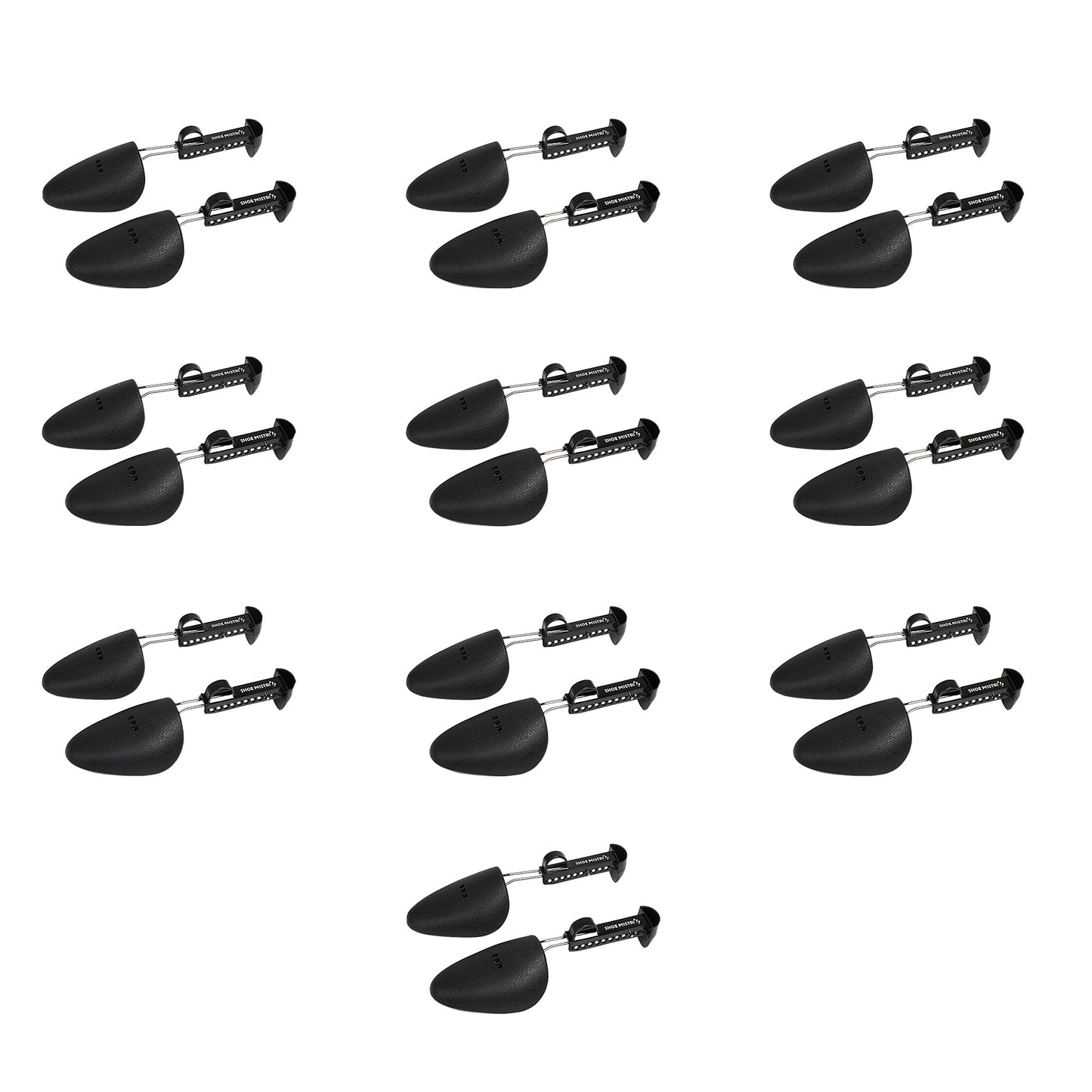 Shoe Mistri Premium Adjustable Shoe Trees for Sneakers, Shoes & Boots | Shaping and Crease Prevention (Black)