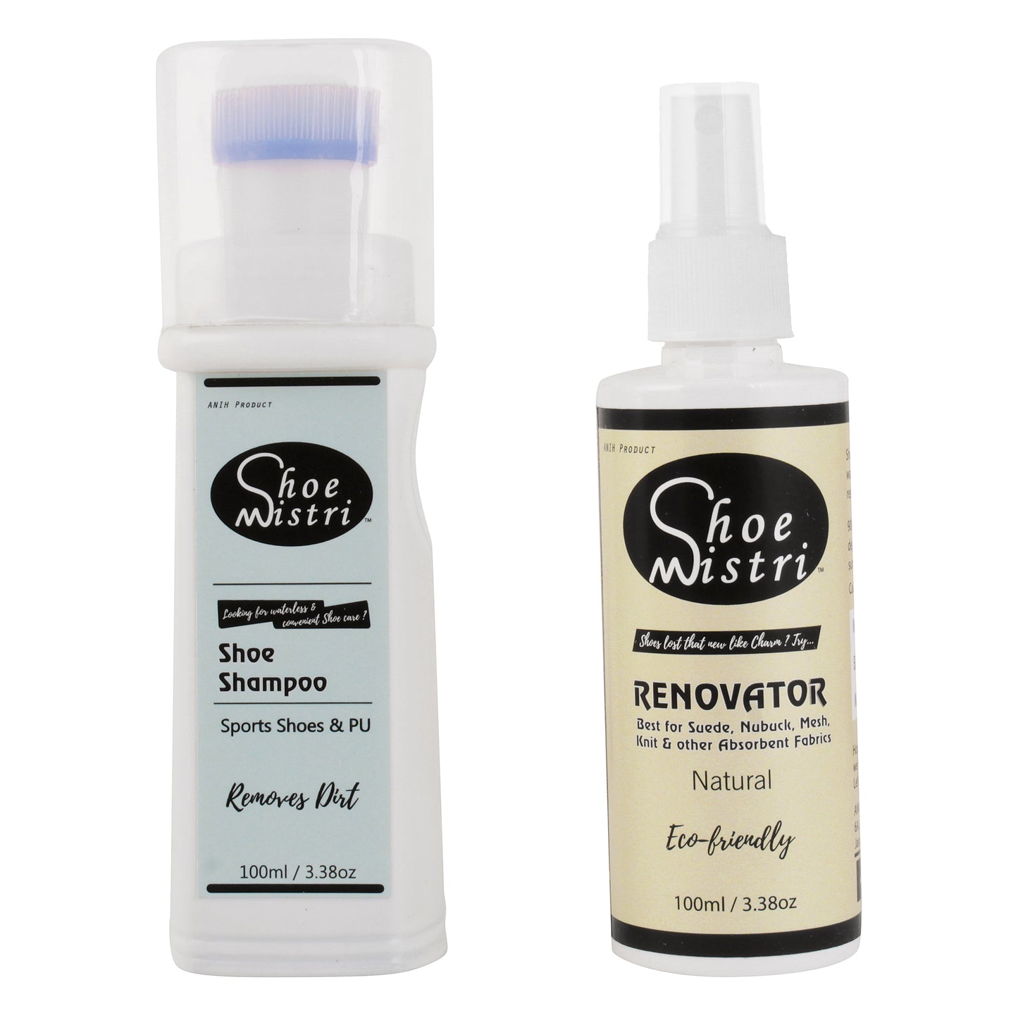 Shoe Mistri Shoe Cleaning Kit (Shoe Renovator, Shoe Shampoo - Natural)