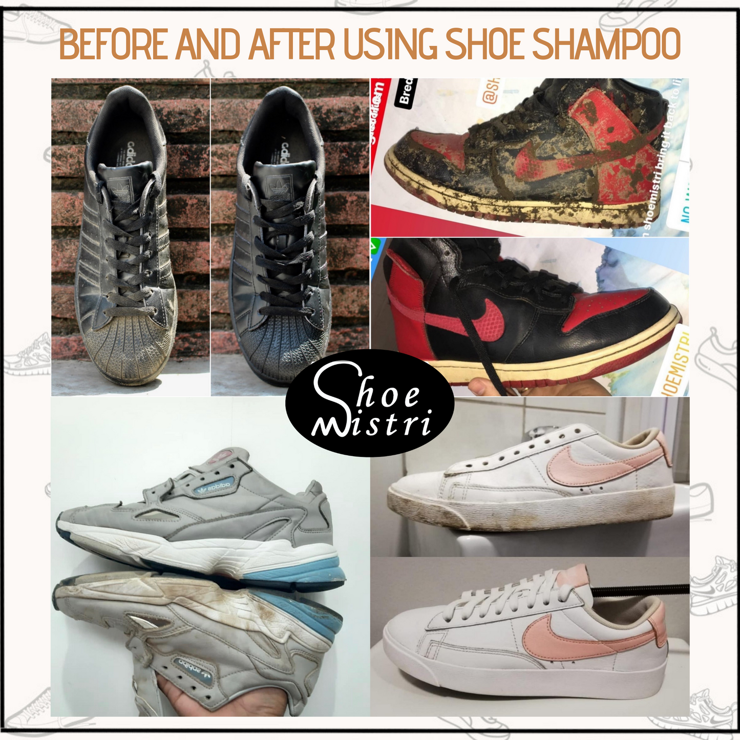 Shoe Mistri Shoe Cleaning Kit (Shoe Renovator, Shoe Shampoo - Natural)