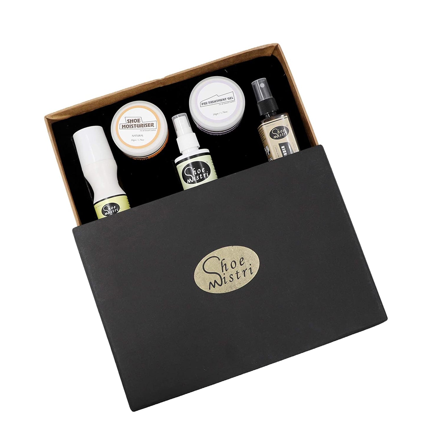 Shoe Mistri Universal Shoe Care Kit Drawer (Pack of Cleaner, Renovator, Moisturiser and Shiner)