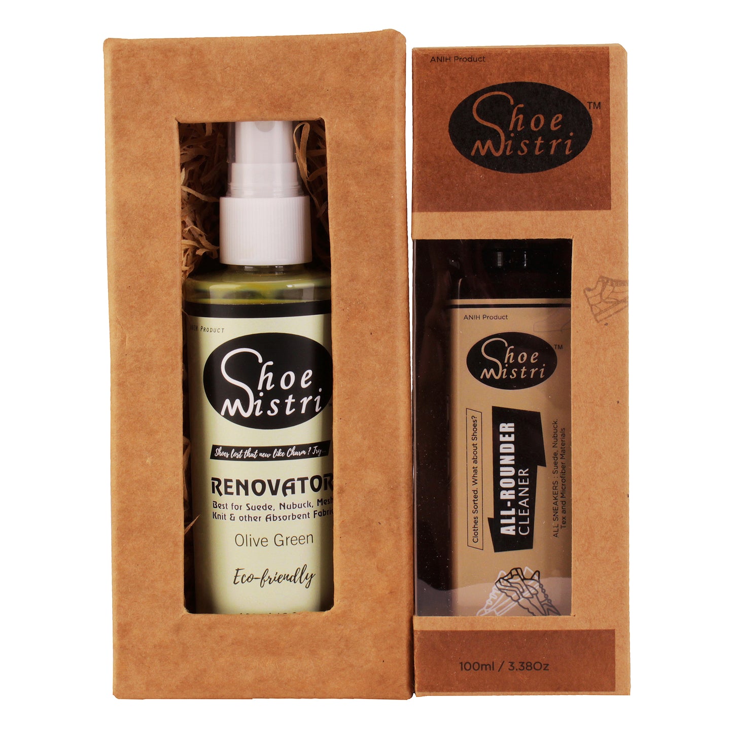 Shoe Mistri All Rounder Cleaner and Renovator (Olive Green) Combo