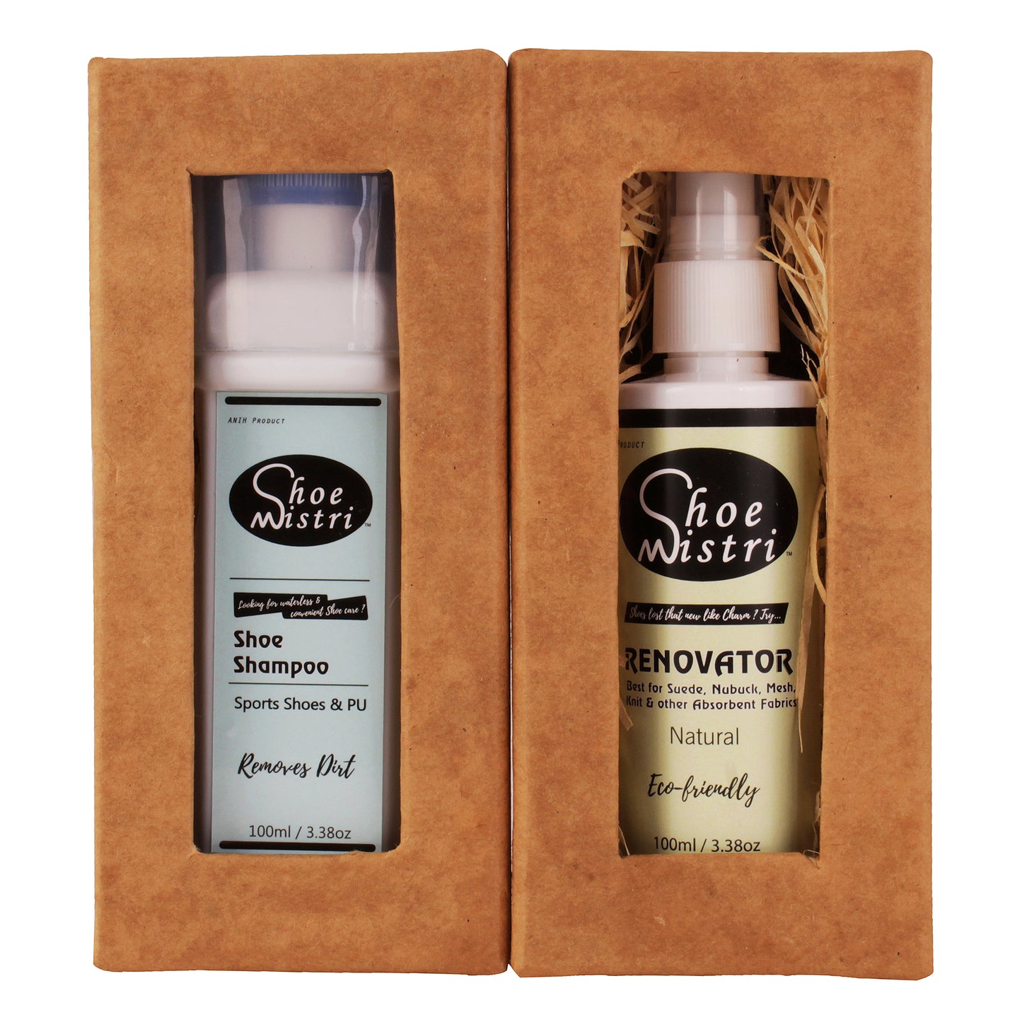 Shoe Mistri Shoe Cleaning Kit (Shoe Renovator, Shoe Shampoo - Natural)