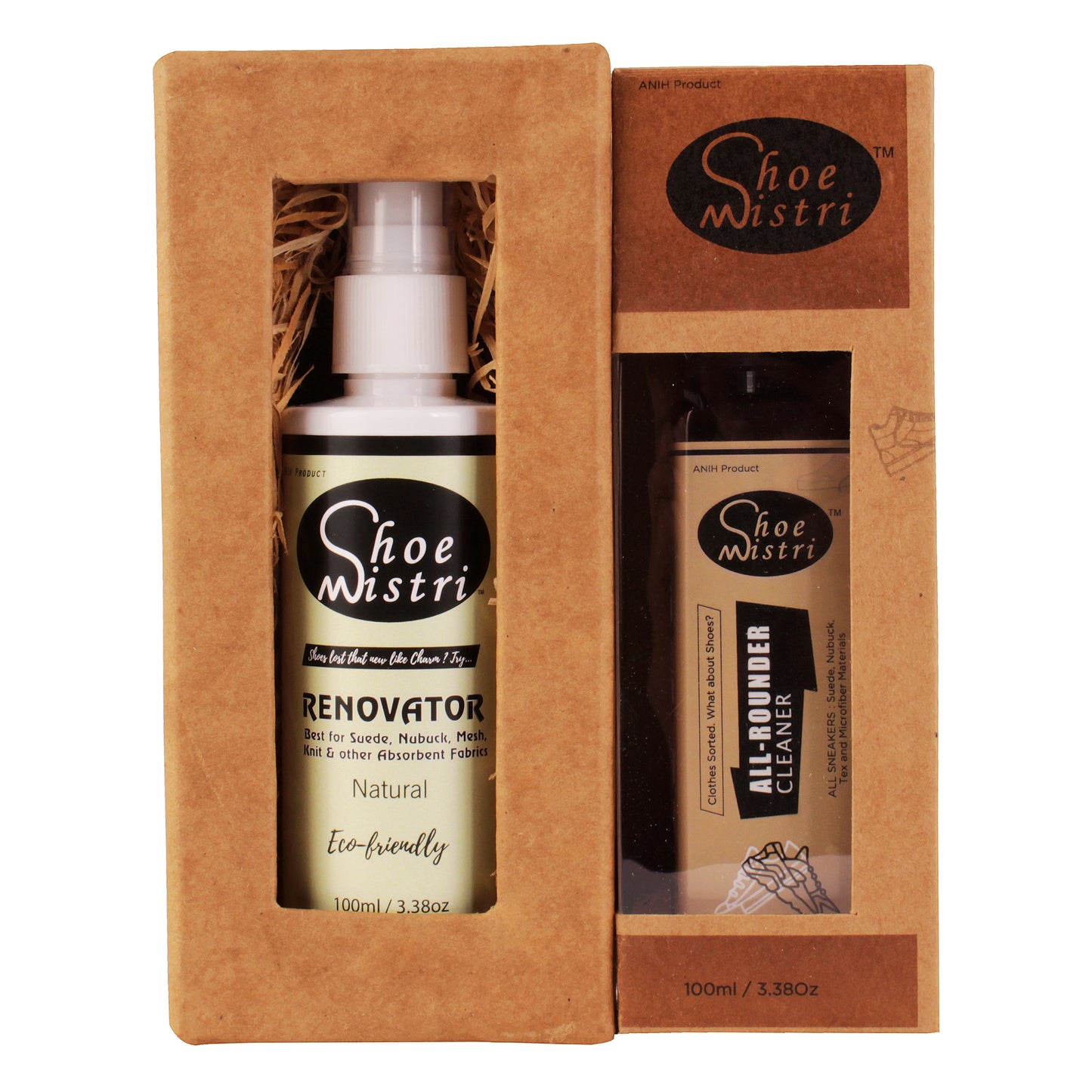 Shoe Mistri All Rounder Cleaner and Renovator (Natural) Combo -Best for Suede,Nubuck,Canvas,Knit and most other absorbent Fabrics
