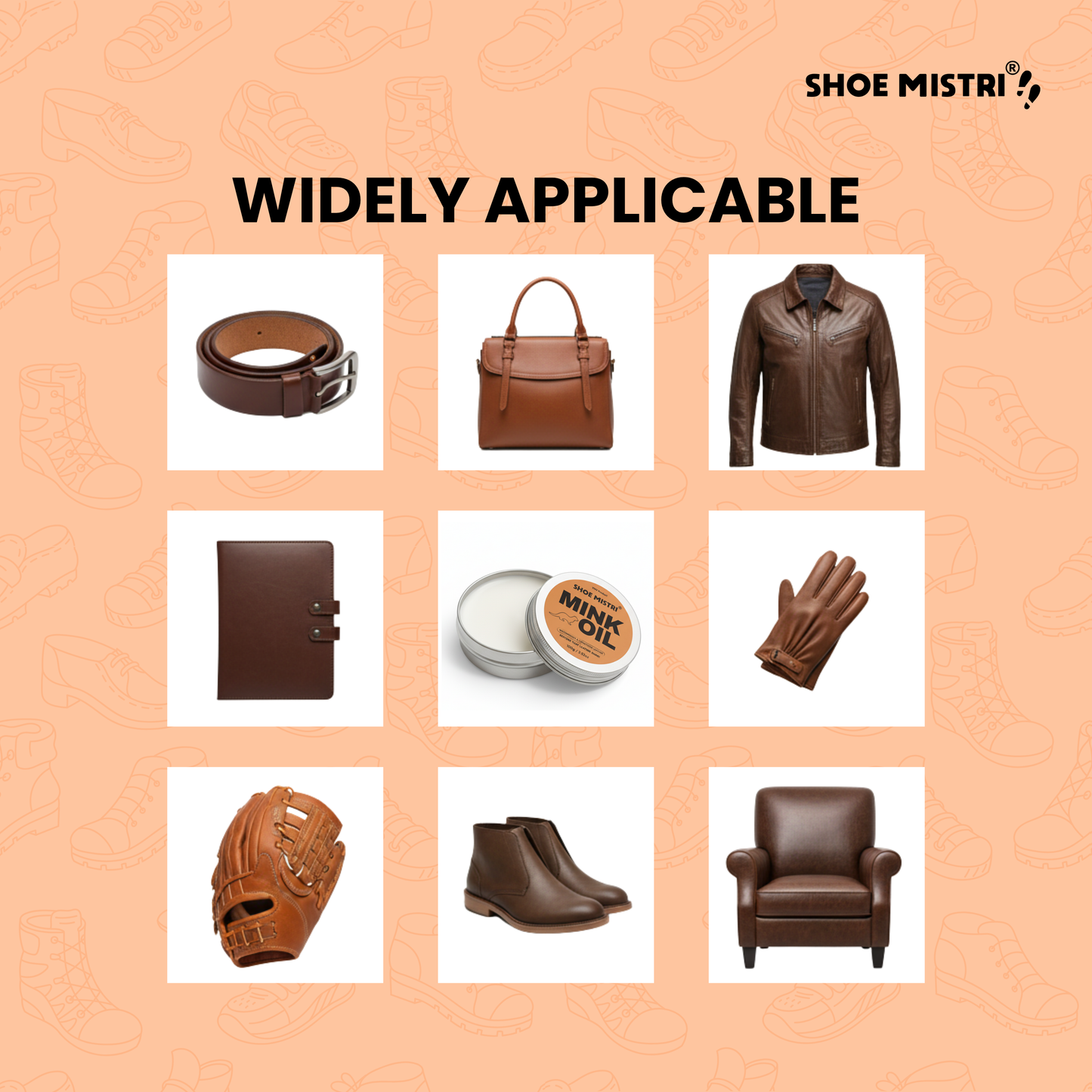 Shoe Mistri Mink Oil for Leather- Leather Cleaner & Conditioner - Waterproof, Preserve, Soften All Smooth Leathercraft & Vinyl - Prevents Salt Stains - Use On Couch, Shoe, Purse & Belt..