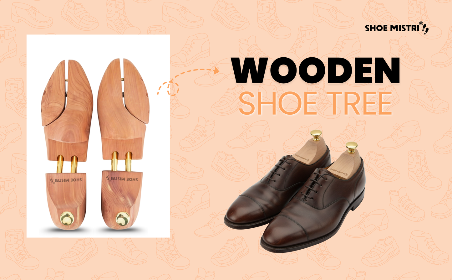 Shoe Mistri Premium Adjustable Wooden Shoe Trees for Sneakers, Shoes & Boots | Shaping and Crease Prevention