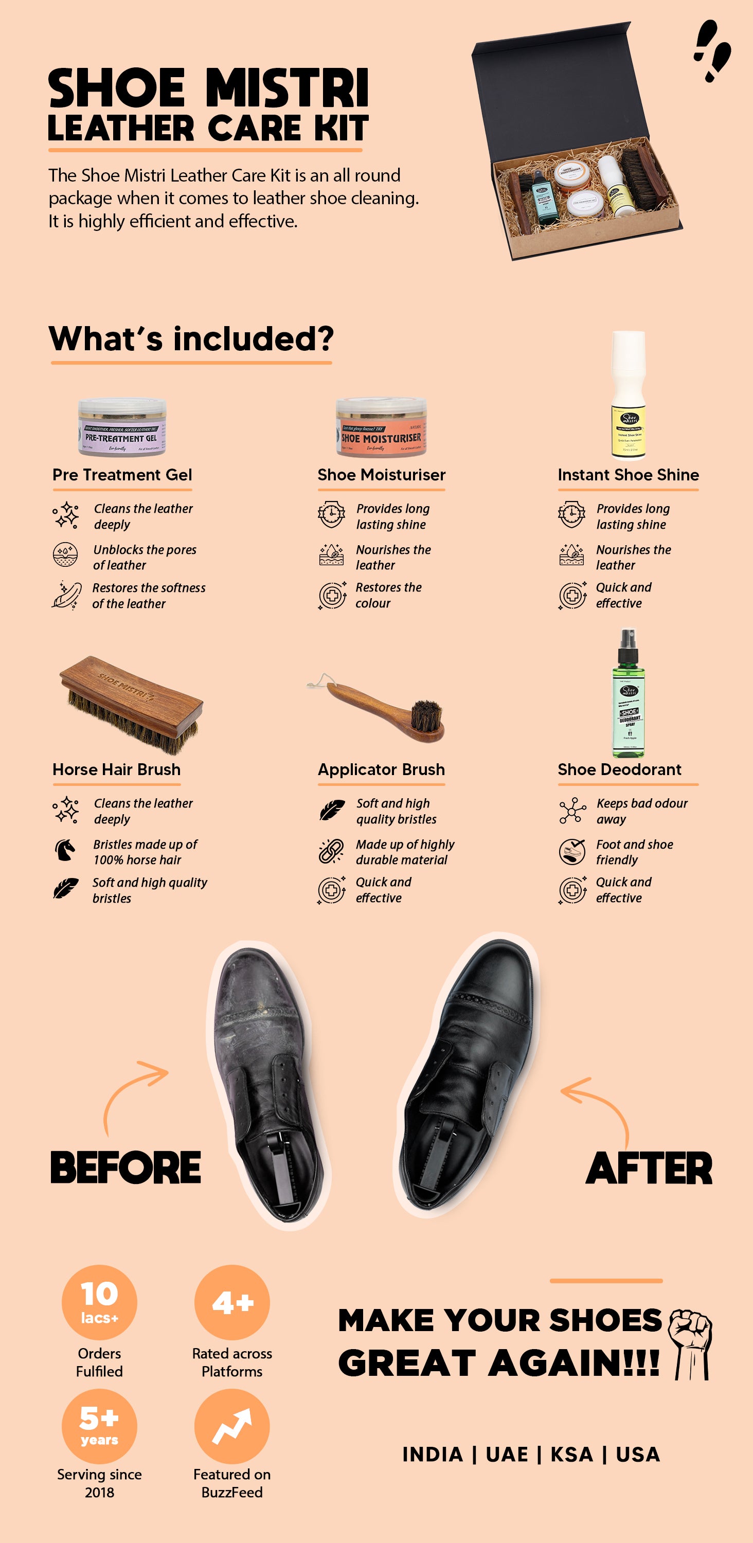 Shoe Mistri Leather Care Kit Drawer Best Leather Cleaning Kit