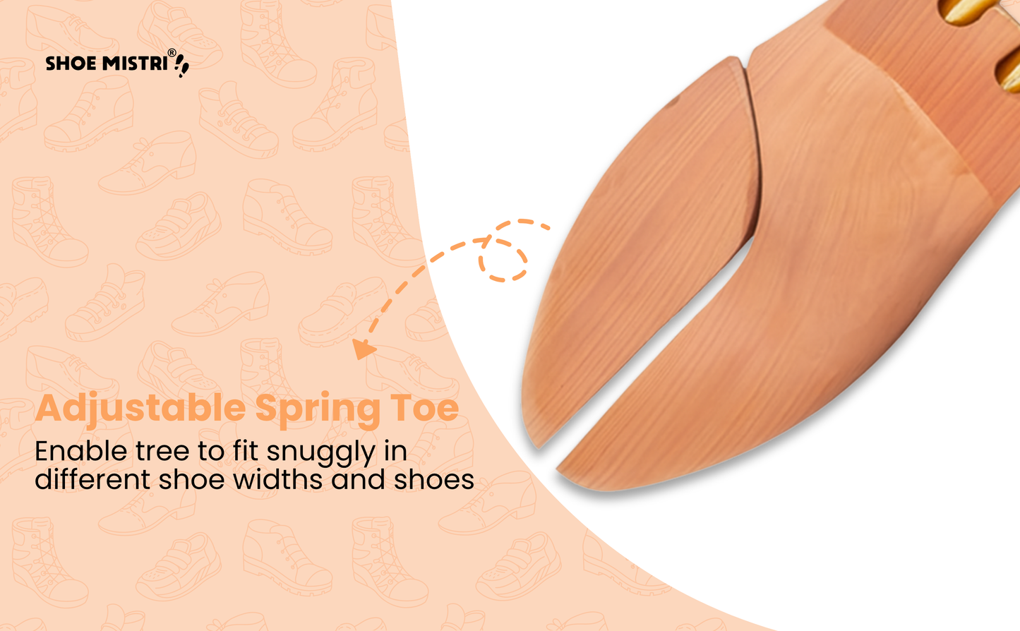 Shoe Mistri Premium Adjustable Wooden Shoe Trees for Sneakers, Shoes & Boots | Shaping and Crease Prevention