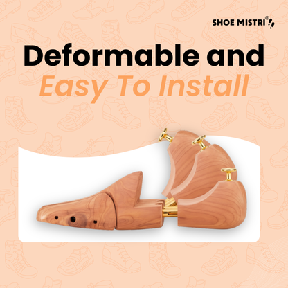 Shoe Mistri Premium Adjustable Wooden Shoe Trees for Sneakers, Shoes & Boots | Shaping and Crease Prevention