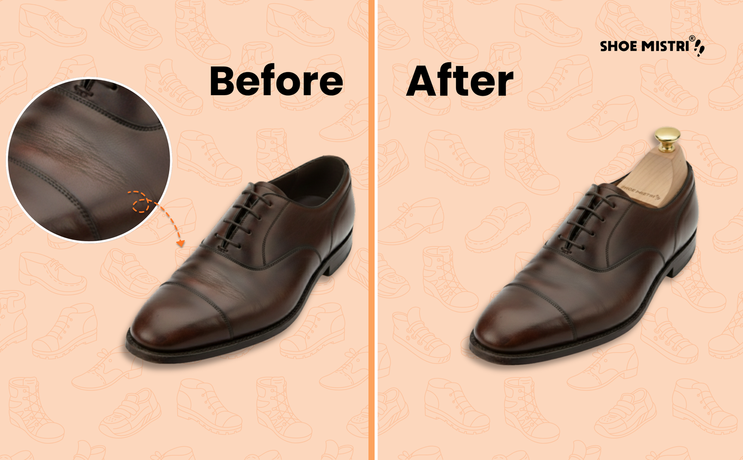 Shoe Mistri Premium Adjustable Wooden Shoe Trees for Sneakers, Shoes & Boots | Shaping and Crease Prevention