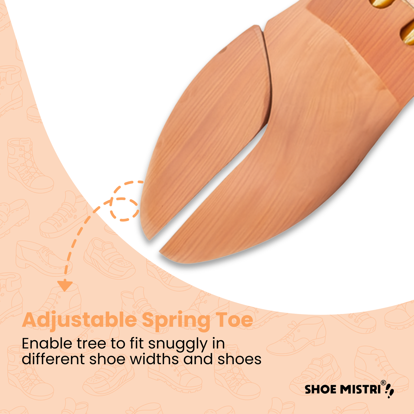 Shoe Mistri Premium Adjustable Wooden Shoe Trees for Sneakers, Shoes & Boots | Shaping and Crease Prevention