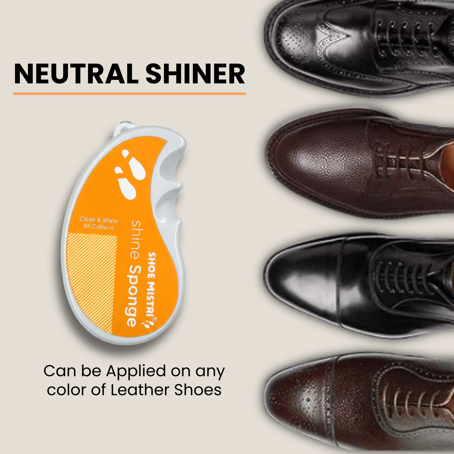 Shoe Mistri Shine Sponge – Instant Neutral Shoe Shiner.