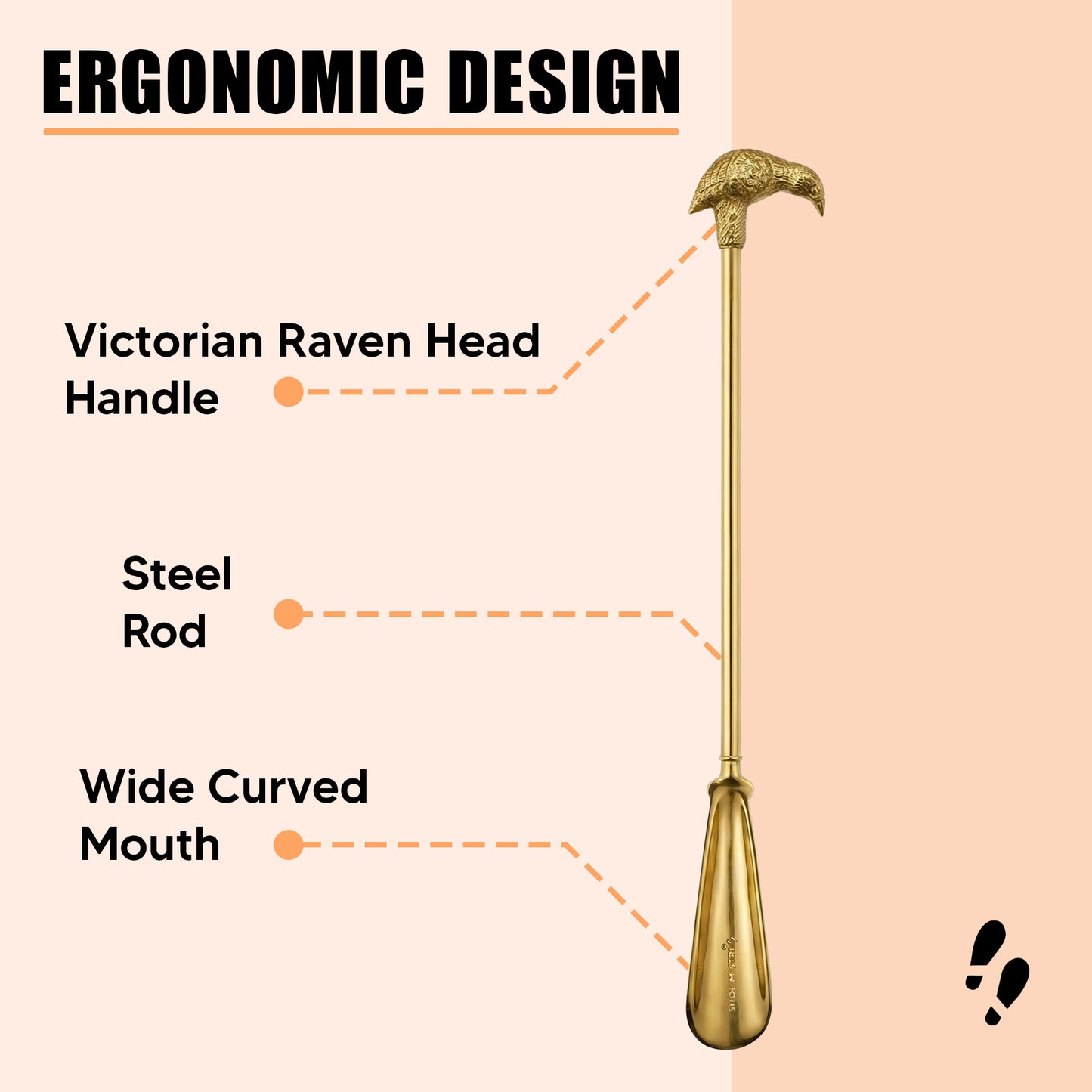 Shoe Mistri Victorian Raven Shoe Horn