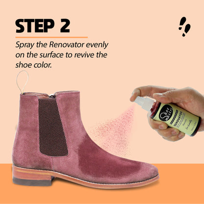 Shoe Mistri Shoe Cleaner (2 Wipes) and Maroon Renovator