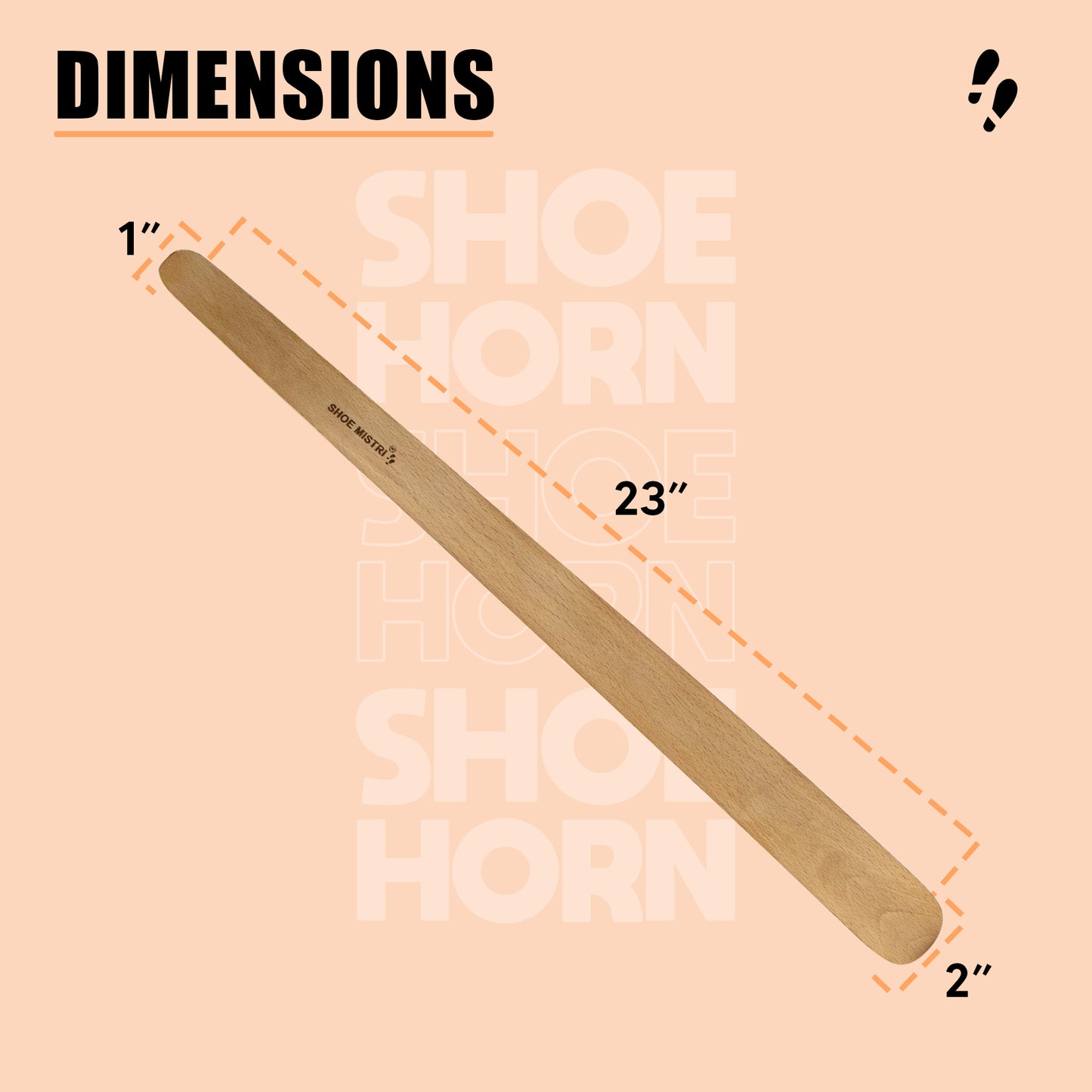 Shoe Mistri Shoe Horn for Men & Women | Lightweight Wooden Material I 23" (for Bag, Drawer, Home, Work, Car, Travelling etc.)