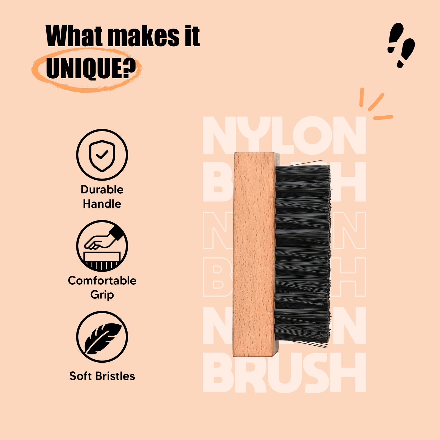 Shoe Mistri Hand Made Nylon Bristles Shoe Brush for Cleaning, Foaming & Scrubbing Shoe Cleaner on Sneakers and Other Footwear