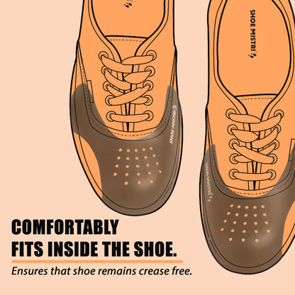 Shoe Mistri Sneaker Shoes Crease Protector, Soft Plastic Material Comfortable Shoe Protectors– Pair of 1 – Black