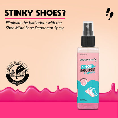 Shoe Mistri Foot and Shoe Deodorant Spray with Essential Oils(Bubblegum)