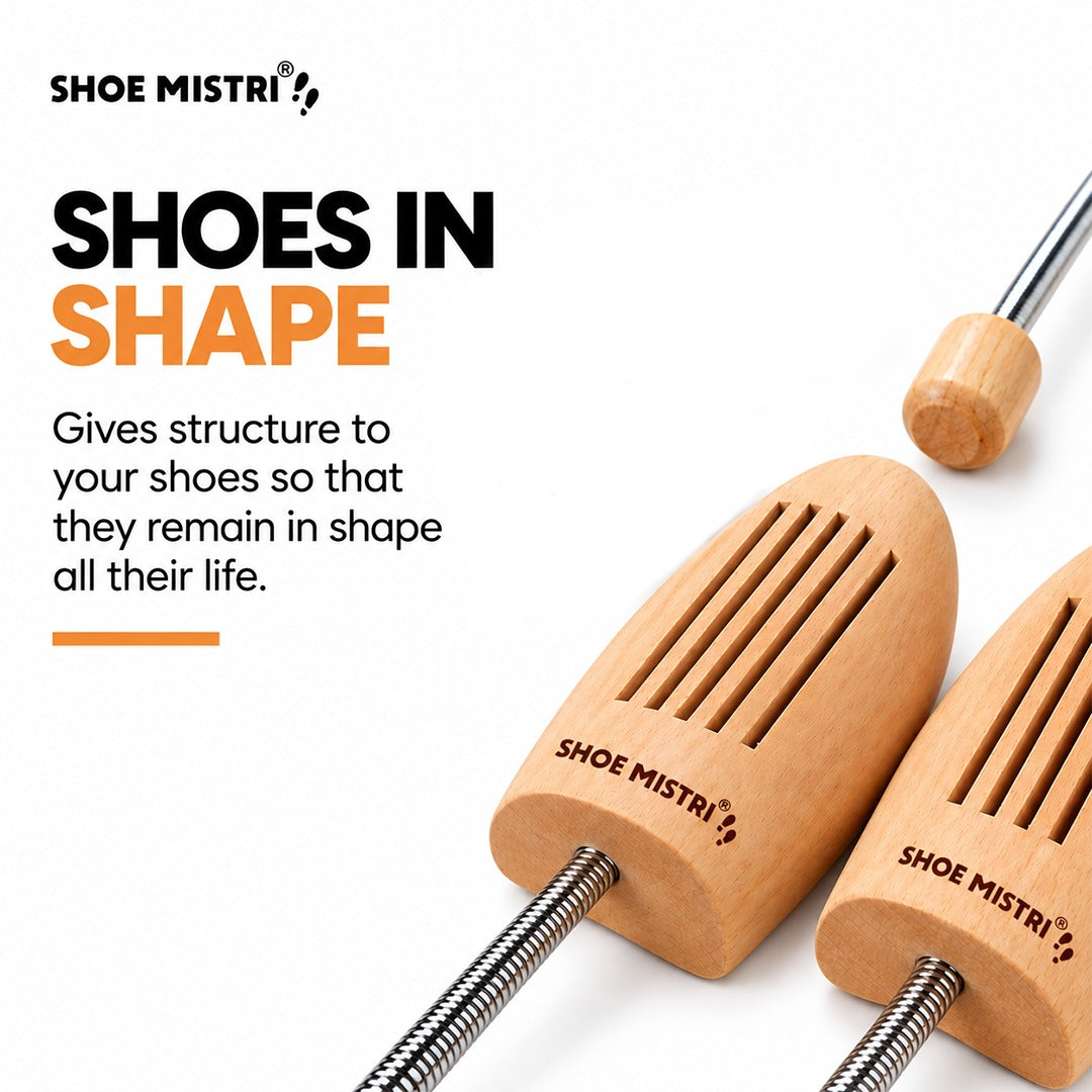 Shoe Mistri Premium Wooden Shoe Trees for Sneakers, Shoes & Boots | Shaping and Crease Prevention