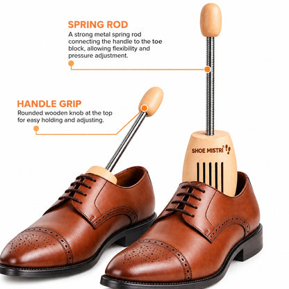 Shoe Mistri Premium Wooden Shoe Trees for Sneakers, Shoes & Boots | Shaping and Crease Prevention