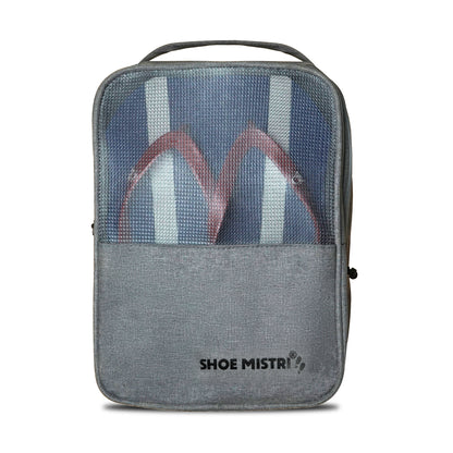 Shoe Mistri Travel Shoe Bag Holds 3 Pairs for Traveling and Daily Use Storage Pouch (Grey)